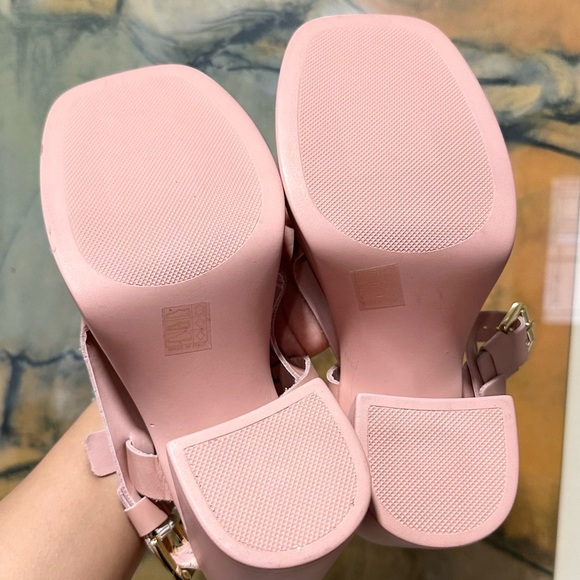 🌸FREE PEOPLE🌸 Pamela Double Stack Platform Heels in Perfect Pink Size: 37.5 - Picture 14 of 14
